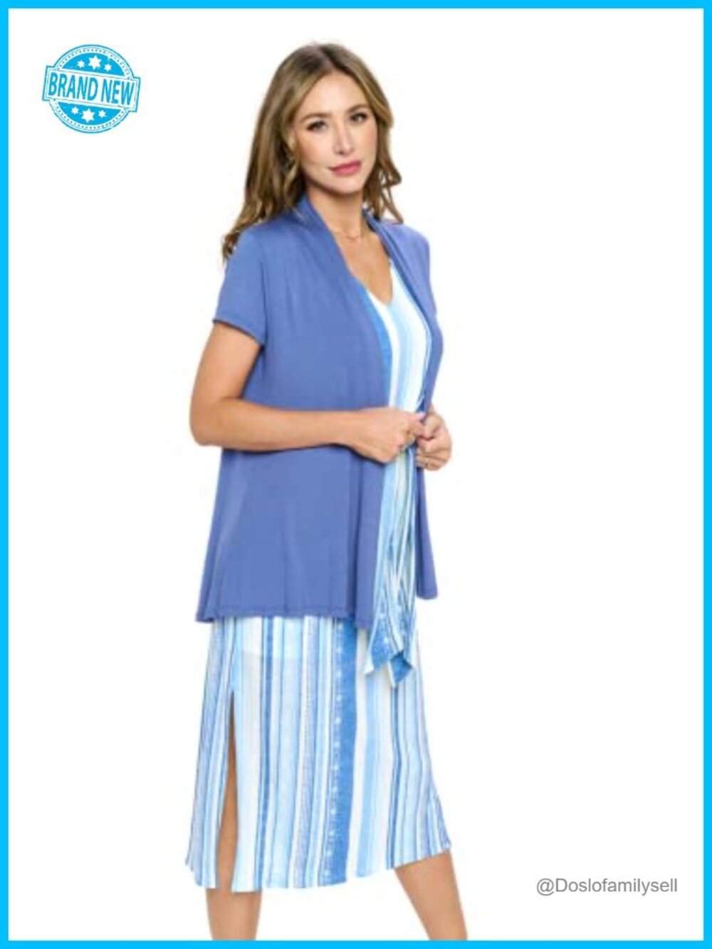 Women Short Sleeve Extra Soft Viscose Made from Bamboo Open Front Lightweight